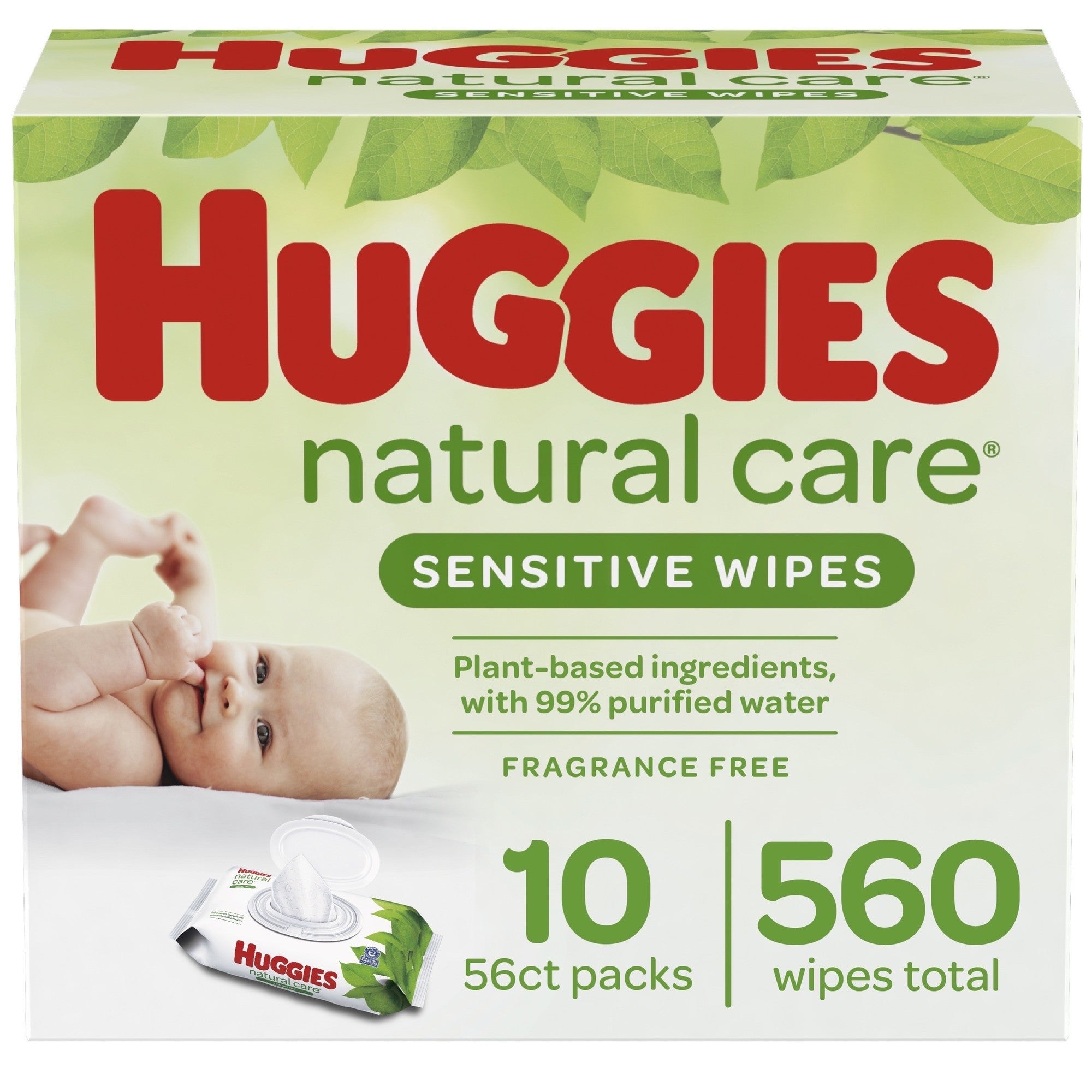 Huggies Natural Care Sensitive Unscented Baby Wipes 10 Pack - Bellso